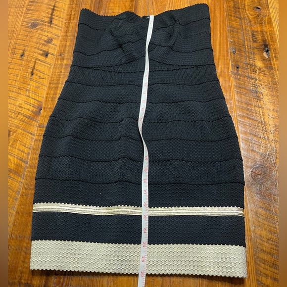 Sans Souci NWT Black & Gold Strapless Bodycon Bandage Dress Size Large - Picture 5 of 7